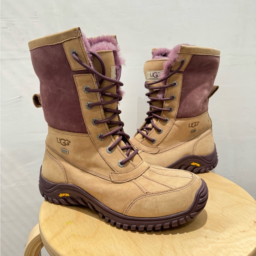 UGG ADIRONDACK II BOOT Leather Waterproof Fuzzy Boots Womens Size 8.5